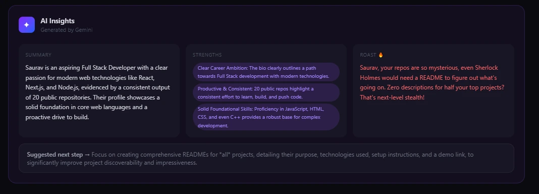 GitHub AI Analyzer screenshot 4